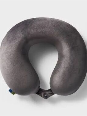 Plush Charcoal Memory Foam Travel Neck Pillow